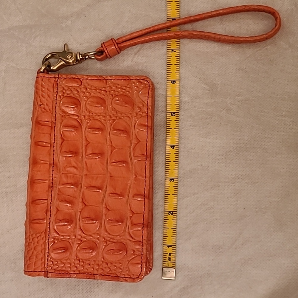 Brahmin Vibrant Orange Crocodile Embossed Wristlet In EUC! - Picture 2 of 6